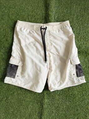 Vintage O’Neill Boardshorts Shorts Cream Mens Size L (?) Y2K Surf Beachwear